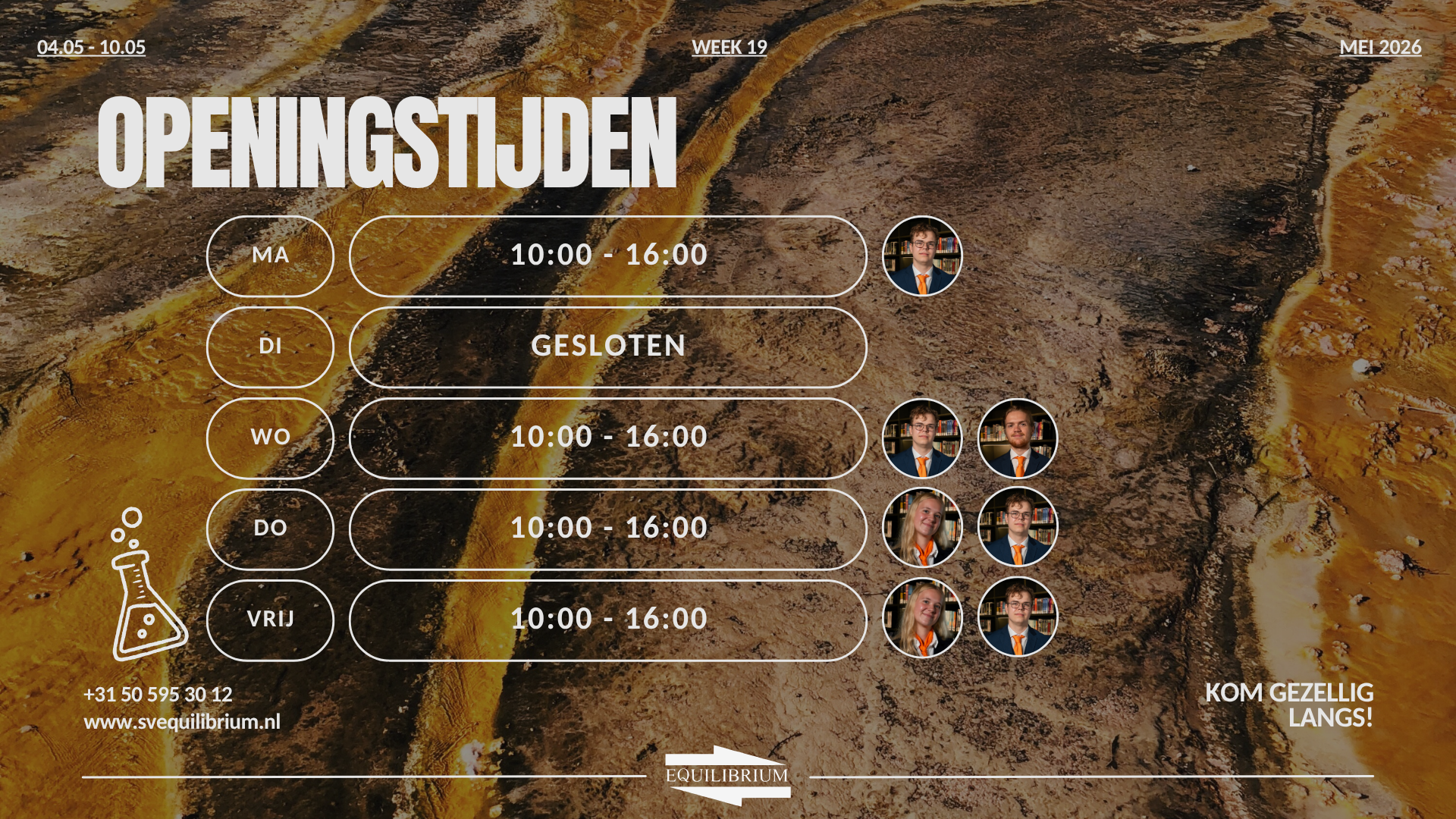 Openingstijden / Office hours w19