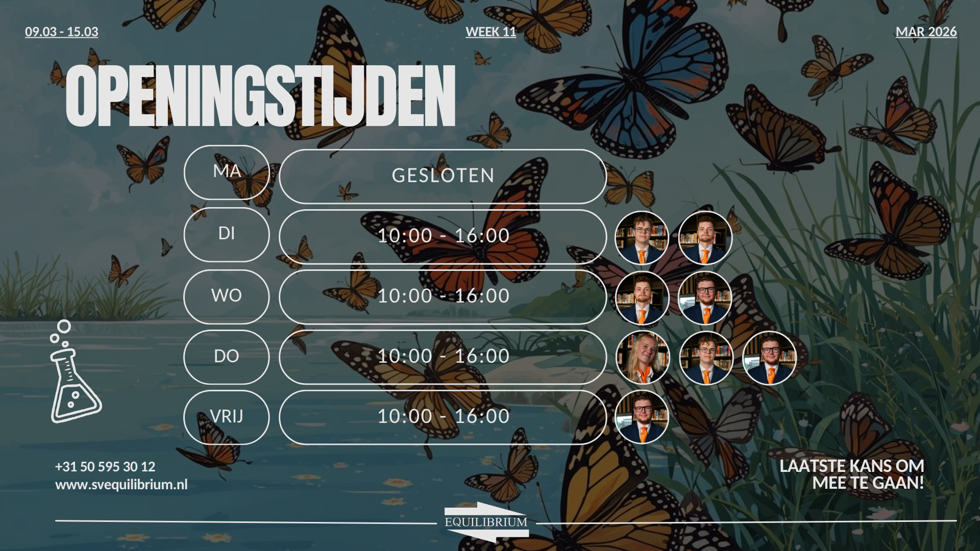 Openingstijden / Office hours w11