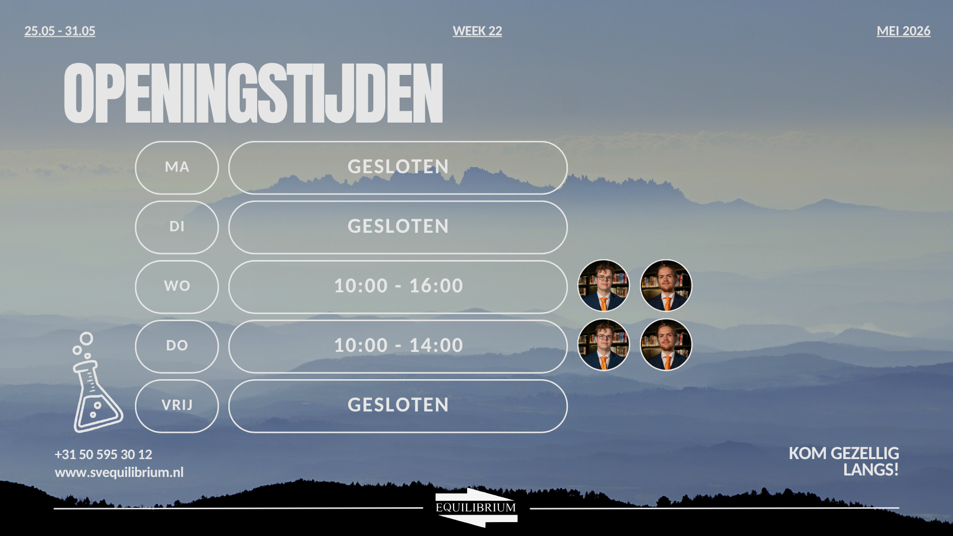 Openingstijden / Office hours w22