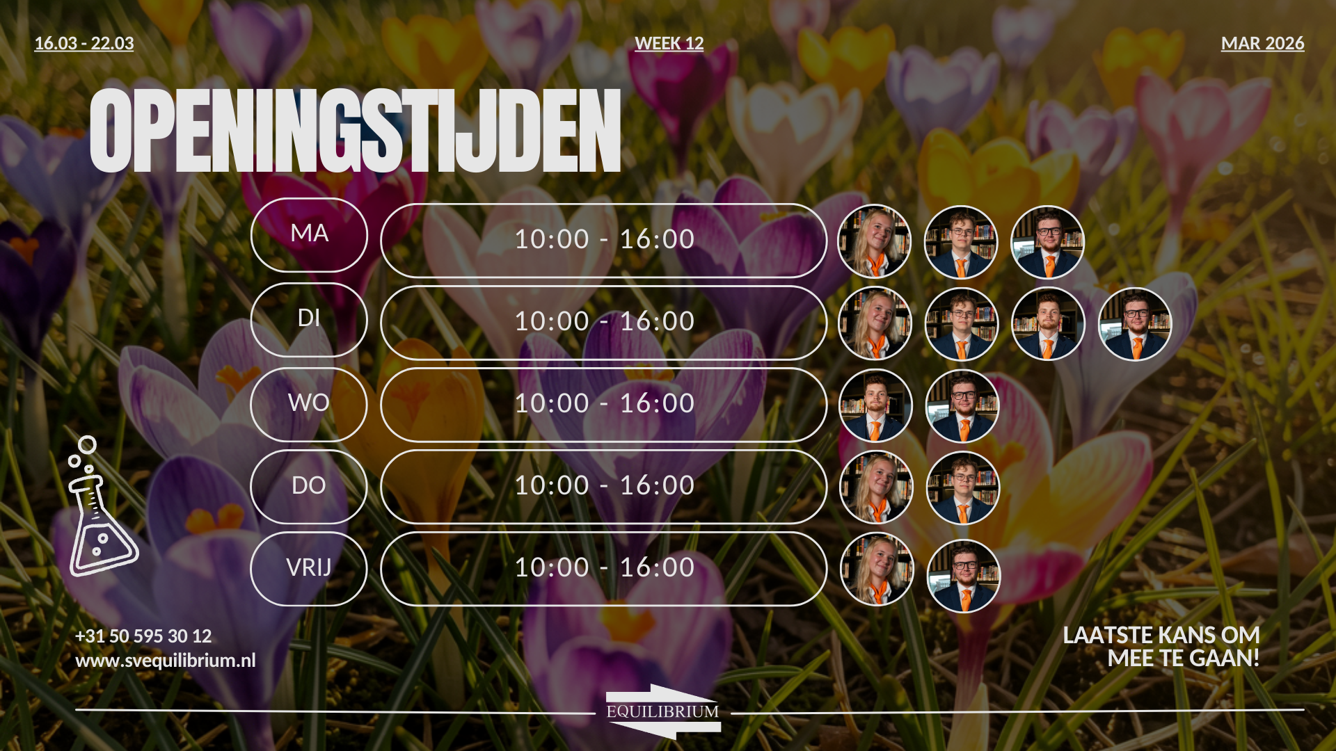 Openingstijden / Office hours w12
