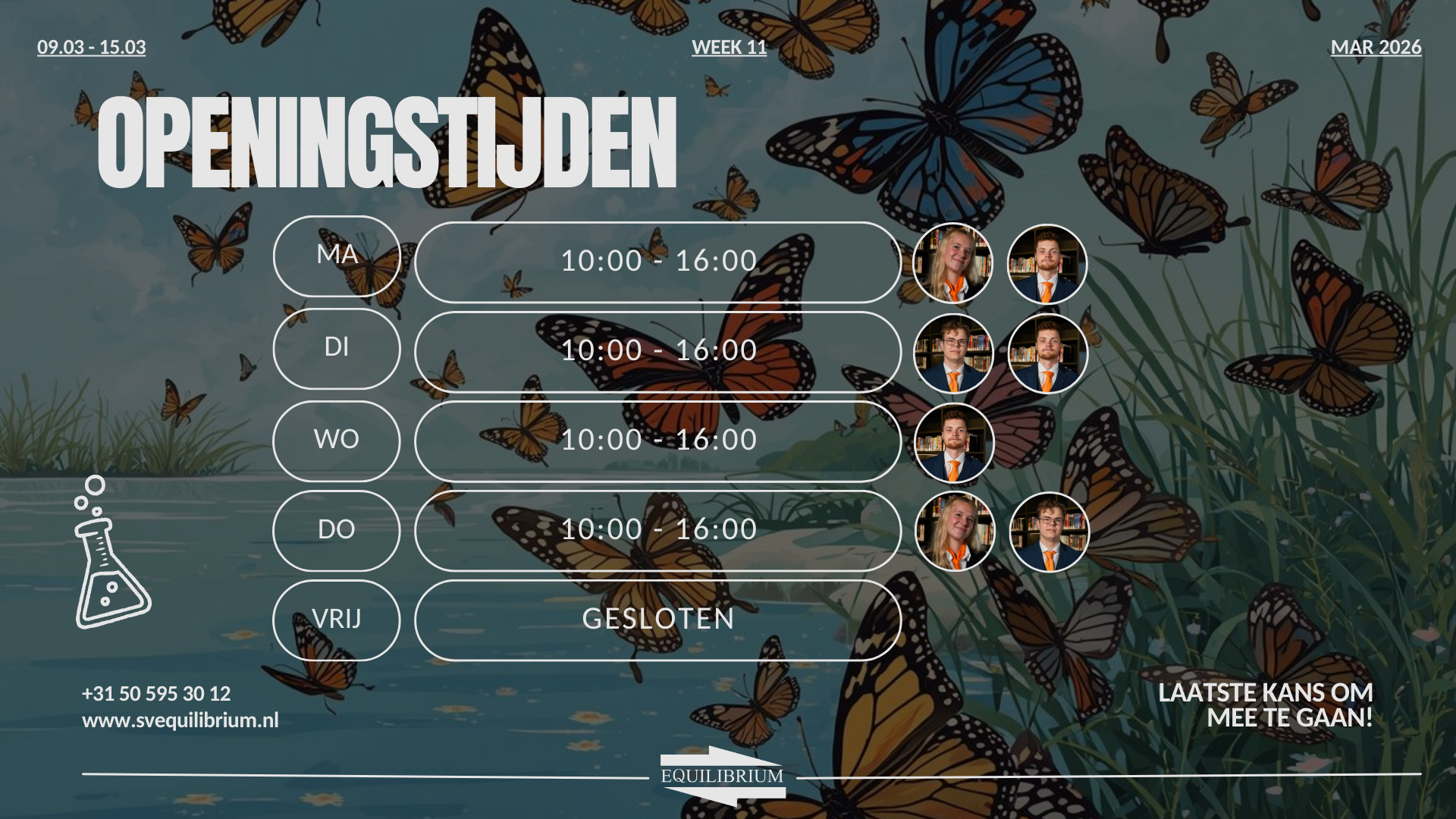Openingstijden / Office hours w11